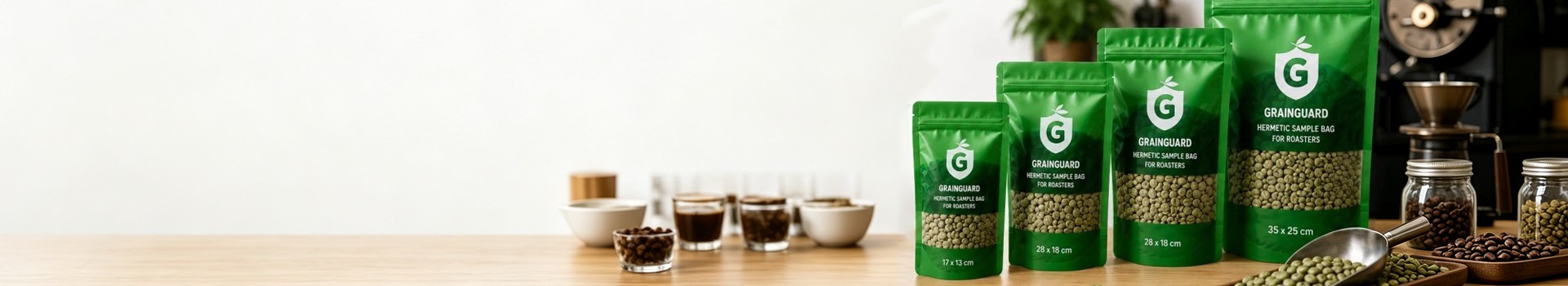 Bolsa de muestra hermética de granos de café