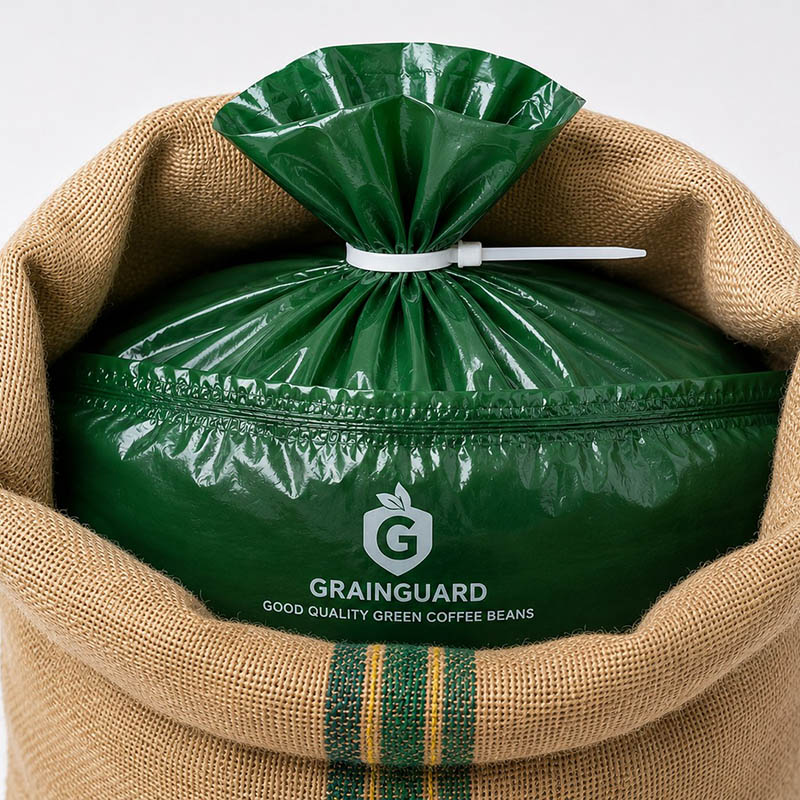 Bolsa de café en grano con forro de yute hermético