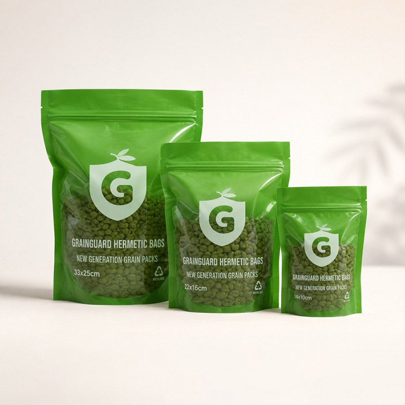 Bolsa de muestra de granos de café verde