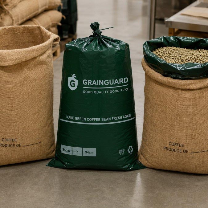 Revestimiento de yute para envasado de granos de café verde Revestimiento de yute para envasado de granos de café verde